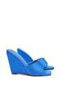 Blue XY LONDON Blue 'Peggie' Slip On Wedge Heel Rhinestones Slip On Mules, Image 4 of 4