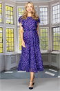 Purple Julianna Polka Dot Chiffon Midi Dress, Image 2 of 4