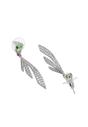 Silver Silver colored Feather Drop Earrings, Image 3 of 5