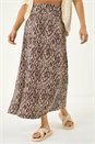 Chocolate Abstract Diamond Print Midi Skirt, Image 2 of 6
