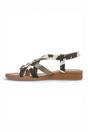 Black Womens "April" Micro Wedge Strappy Sandals, Image 5 of 6