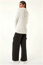 Ivory  Fluffy High Neck Knit Jumper, Image 2 of 5