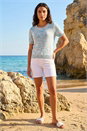 Light Blue  Sequin Knitted Top, Image 2 of 4