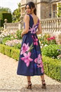 Purple Floral Print Midi Dress, Image 3 of 4