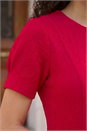 Red Petite Textured Midi Dress, Image 4 of 4