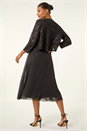 Black Glitter Sequin Lace Top, Image 4 of 5