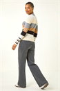 Ivory  Stripe Collar Buttoned Knit, Image 3 of 6