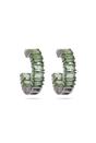 Pale Green Light Green C-shaped Dainty Hoops, Image 1 of 4