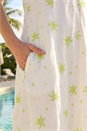 Lime Cotton Palm Print Pocket Midi Dress , Image 4 of 4