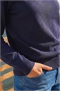 Navy  Petite Classic Crew Neck Jumper, Image 4 of 4