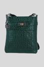 Green Real Leather Crossbody Bag with Adjustable Strap, Image 1 of 5