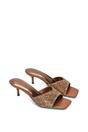 Brown XY LONDON Brown 'Ottilie' Sparkly Crystal Kitten Heeled Sandal Mules, Image 5 of 6