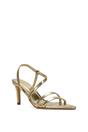Gold XY LONDON Gold 'Theodora' Strappy Pointed Toe Stiletto Heel Sandal Shoes, Image 2 of 5