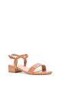 Taupe XY LONDON Taupe 'Moana' Strappy Low Block Heels With Ankle Strap, Image 2 of 5