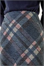 Navy  Check Print Brushed Skirt, Image 5 of 5