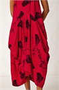 Red Abstract Bubble Hem Midi Dress, Image 5 of 5