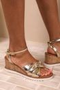 Gold 'Qween' Knot Detail Wedge Shoes, Image 5 of 5