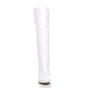 White High Block Heel Stretchy Calf Boots, Image 5 of 5
