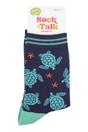 Navy Sea Turtles Starfish Bamboo Socks, Image 4 of 4