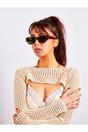 Brown SVNX Brown Angular Frame Cat Eye Sunglasses, Image 5 of 7