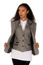 Light Grey Infinity Leather Light Grey Tweed 1920s Herringbone Light Grey Blazer, Image 2 of 6