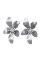 Pewter AVANT-GARDE PARIS Pewter Floral Stud Earrings, Image 1 of 5