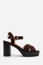 Dark Brown 'Yvette' Cross Over Platform Sandals, Image 2 of 7