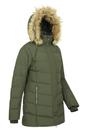 Khaki Isla II Long Down Jacket, Image 4 of 5
