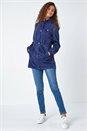 Navy  Shower Resistant Longline Jacket, Image 2 of 5