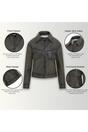 Olive Retro Biker Leather Jacket - Kopervik, Image 3 of 6