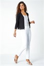Black Scalloped Lace Trim Knitted Shrug, Image 2 of 5