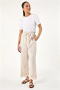 Natural  Petite Embroidered Hem Trouser, Image 2 of 5