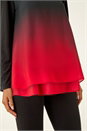 Red Ombre Chiffon Overlay Top, Image 5 of 5