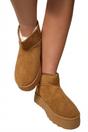 Brown iKrush Brown Jazlyn Faux Fur Lined Ankle Platform Mini Boots, Image 1 of 8
