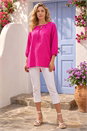 CERISE Tie Neck Tunic Top, Image 2 of 4
