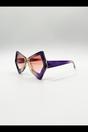 Purple 2 Tone Angular Sunglasses in Purple, Image 3 of 6