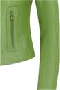 Green Slim-Fit Leather Biker Jacket-Tulsa, Image 7 of 7