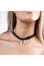 White SVNX White Corded Lace Scallop Effect Choker With Snowman Pendant, Image 1 of 3