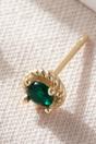 Green Gold Round Emerald Green CZ Studs, Image 3 of 3