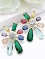 Multi Sunburst Multistone Stud Earrings, Image 3 of 3