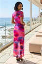Pink Dusk Blurred Mesh Maxi Dress, Image 2 of 4