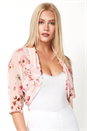 Light Pink Floral Print Chiffon Bolero, Image 1 of 4