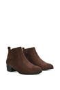 Brown 'Melodie' Zip Up Cowboy Ankle Boots With Low Block Heel, Image 3 of 6