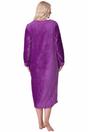 Purple Camille Lingerie Purple Supersoft Zip Front Embossed Housecoat, Image 3 of 5