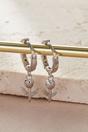 Silver Sterling Silver Tulip Flower Dangle Hoops, Image 2 of 2
