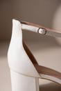 White Zara Womens Ankle Strap Block Heel Sandals, Image 4 of 8