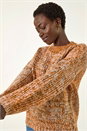 Orange Metallic Ombre Knit Jumper, Image 5 of 7