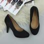 Black AJVANI Black Mid High Heel Court Shoes, Image 4 of 6