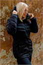 Black Faux Fur Hooded Quilt Coat, Image 2 of 3