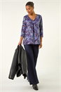 Purple Printed Jersey Snit Top, Image 2 of 5
